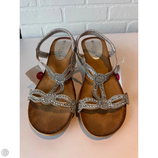 Sandals Heels Wedge By Spring Step In Silver, Size: 10