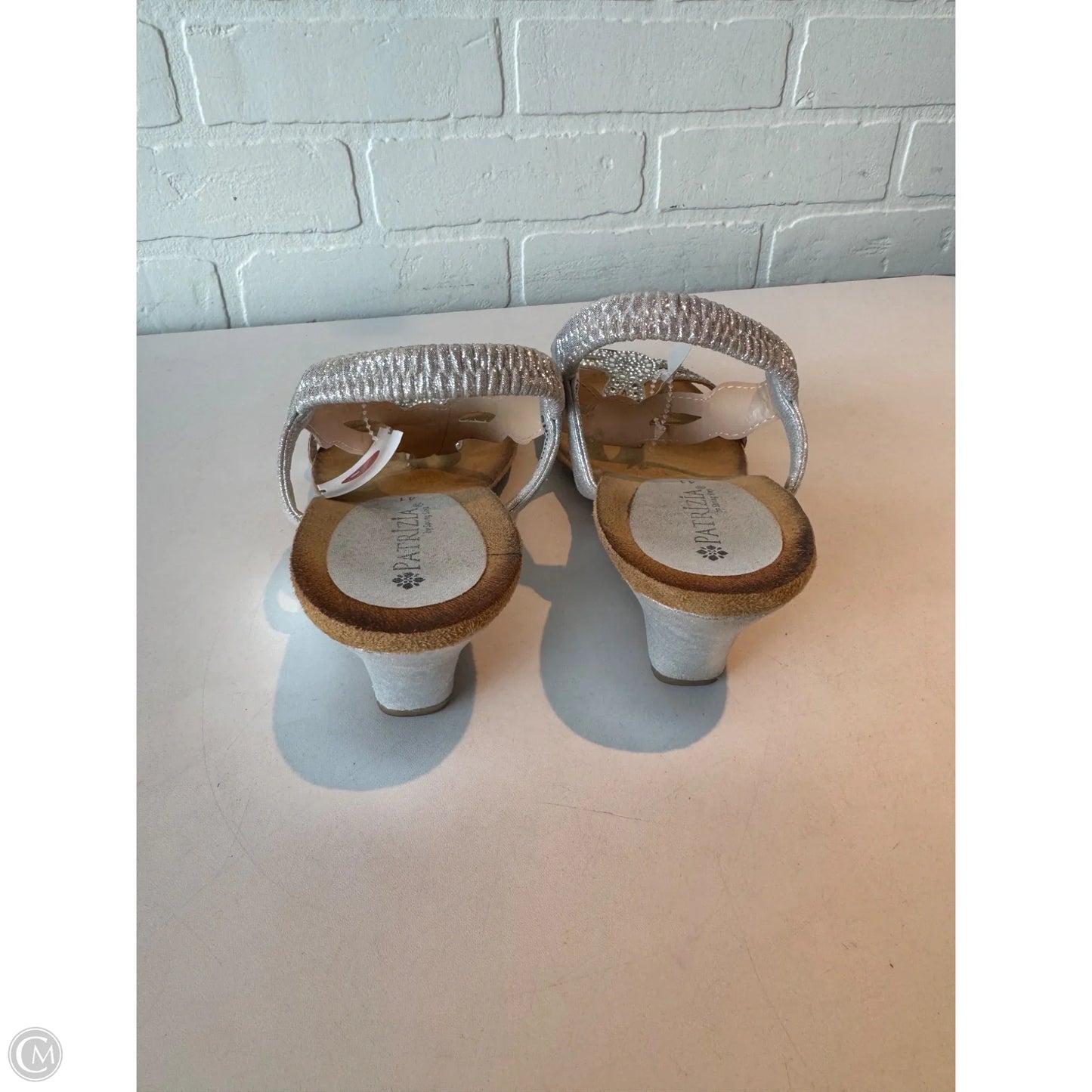 Sandals Heels Wedge By Spring Step In Silver, Size: 10