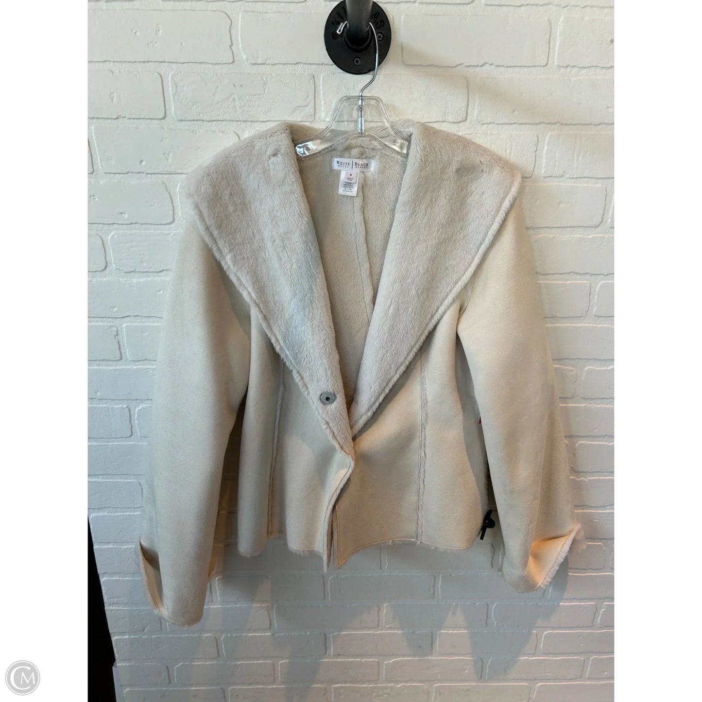 Jacket Faux Fur & Sherpa By White House Black Market In Cream, Size: M