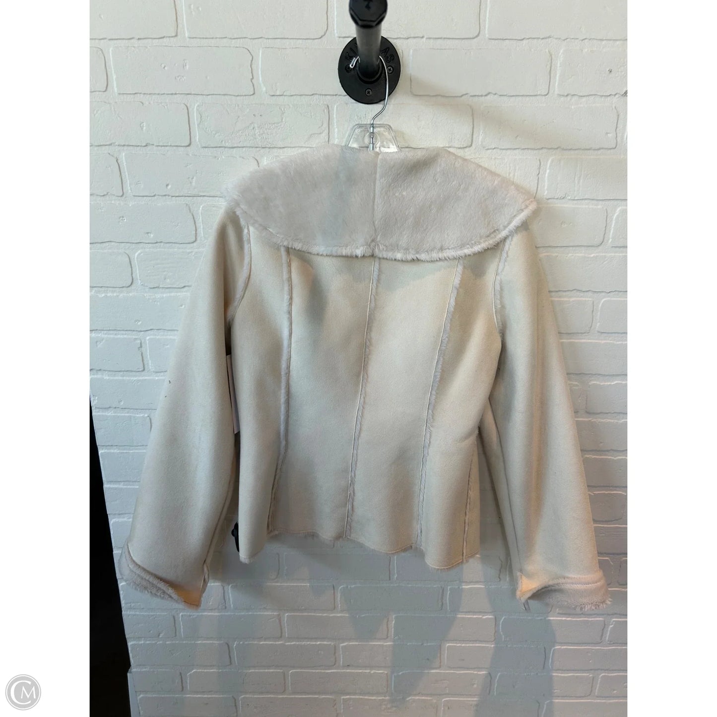 Jacket Faux Fur & Sherpa By White House Black Market In Cream, Size: M
