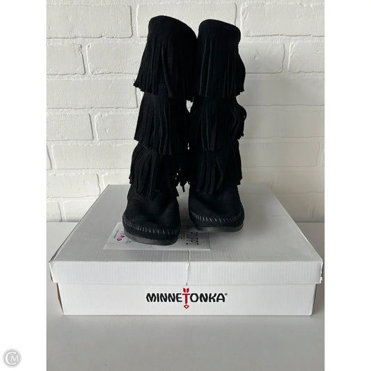 Boots Mid-calf Heels By Minnetonka In Black, Size: 7