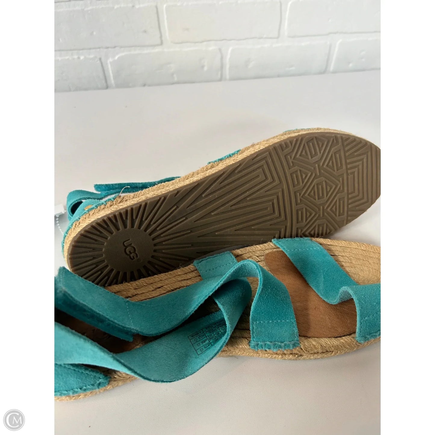 Sandals Designer By Ugg In Teal, Size: 10