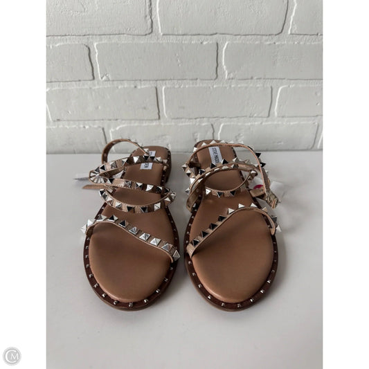 Sandals Flats By Steve Madden In Brown & Silver, Size: 11
