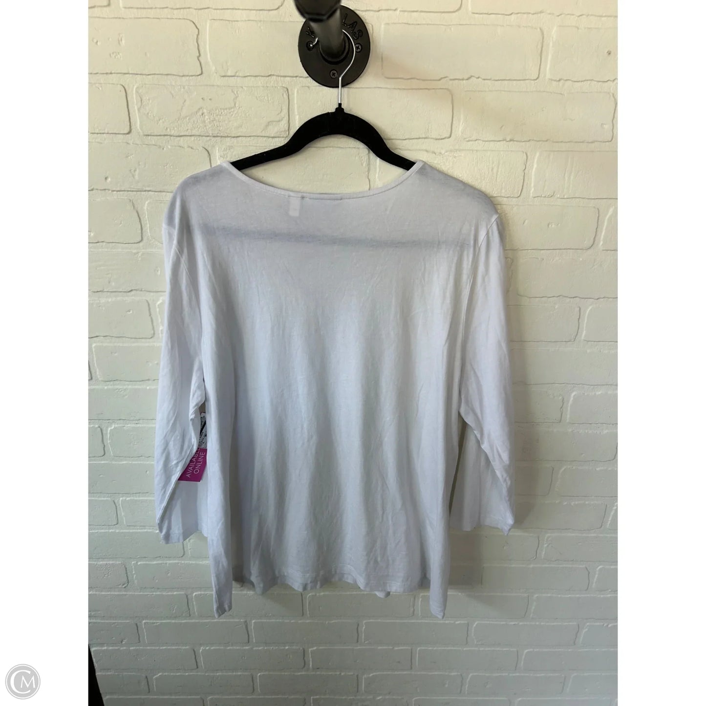 Top 3/4 Sleeve By Chicos In White, Size: Xl