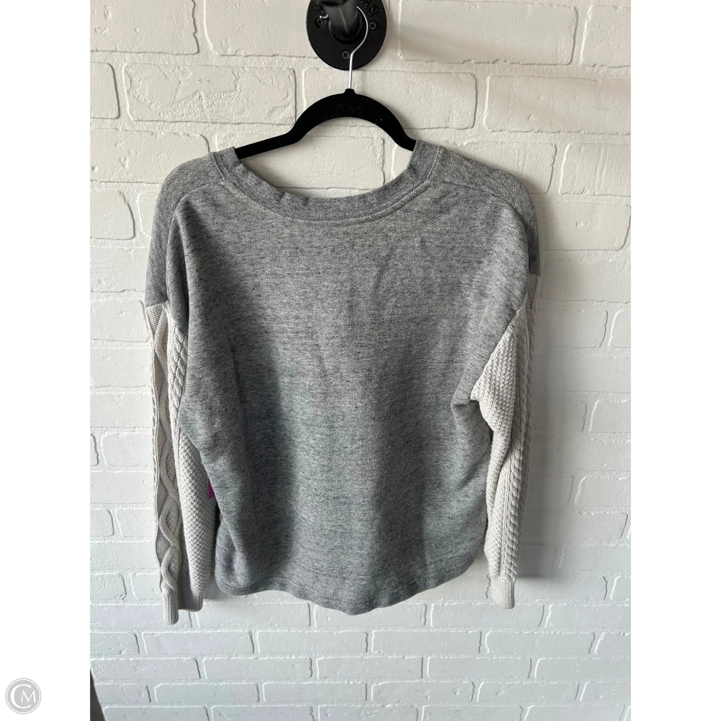 Sweatshirt Crewneck By Cabi In Cream & Grey, Size: L