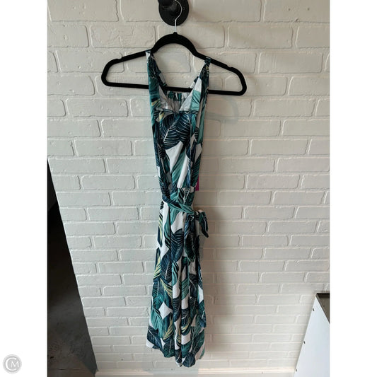 Dress Casual Maxi By Cme In Green & White, Size: 1x