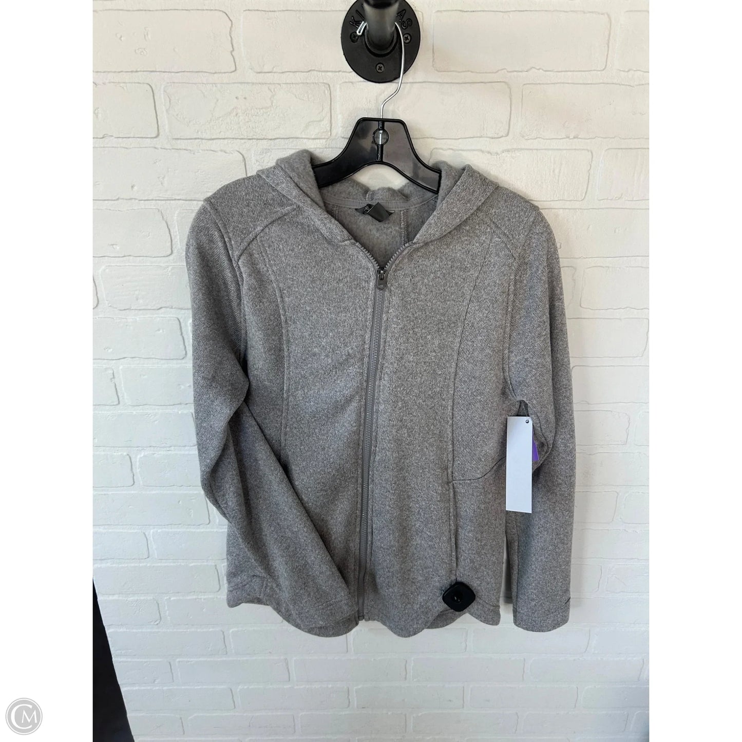 Jacket Fleece By Eddie Bauer In Grey, Size: M