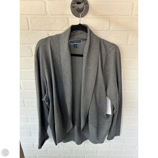 Sweater Cardigan By Karen Scott In Grey, Size: 1x