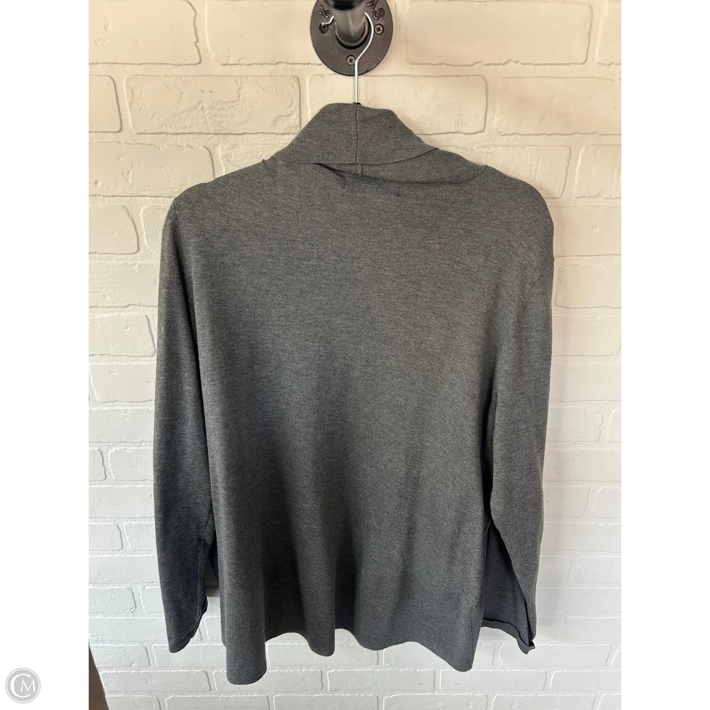 Sweater Cardigan By Karen Scott In Grey, Size: 1x