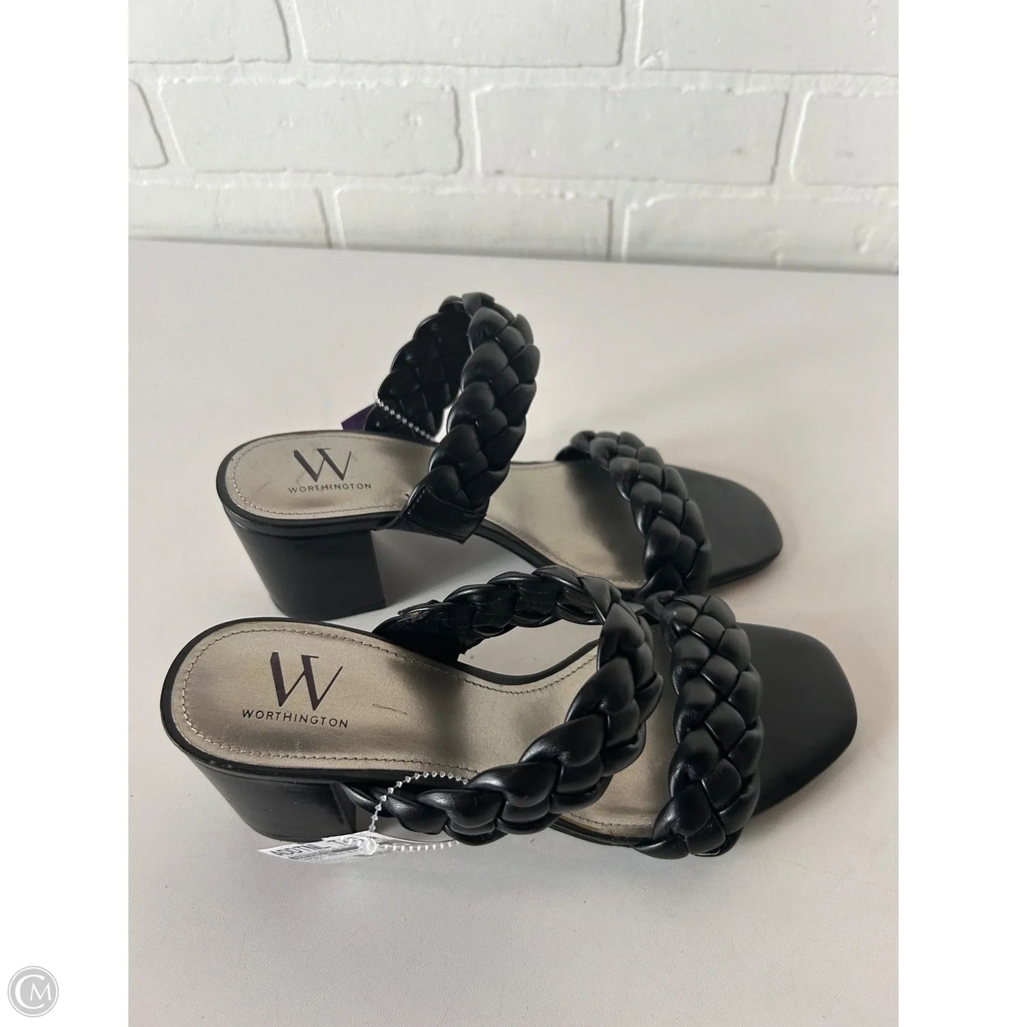 Sandals Heels Block By Worthington In Black, Size: 7.5