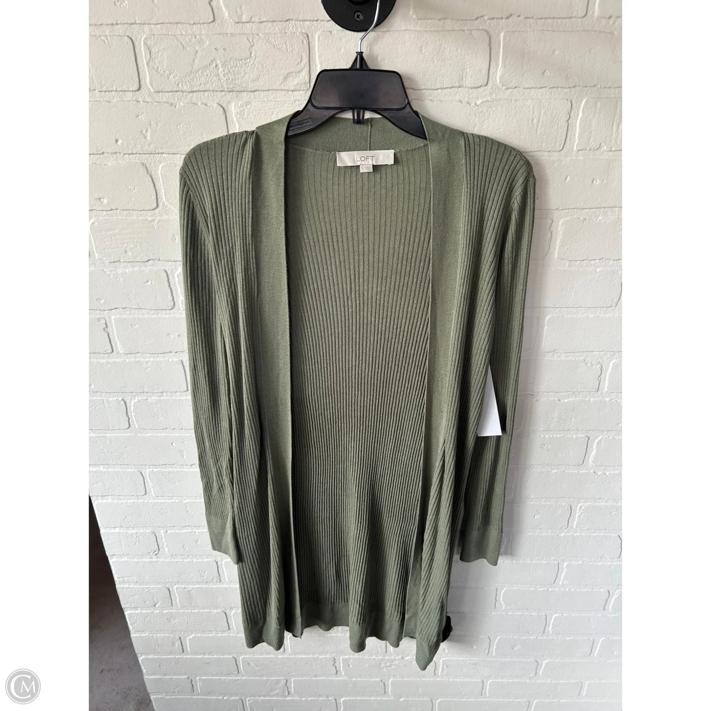 Sweater Cardigan By Loft In Green, Size: S