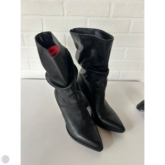 Boots Mid-calf Heels By Clothes Mentor In Black & Blue, Size: 7.5