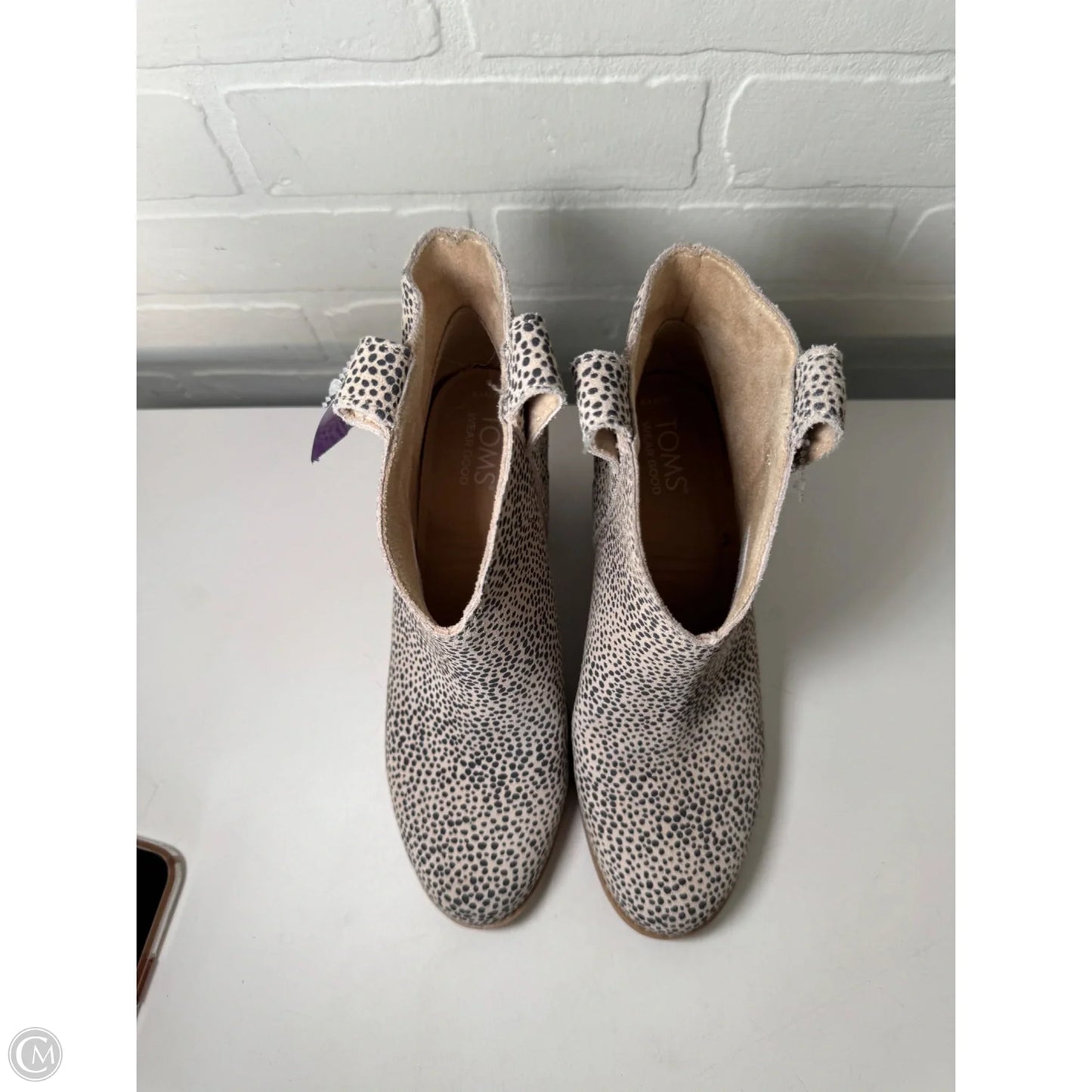 Boots Ankle Heels By Toms In Leopard Print, Size: 7.5