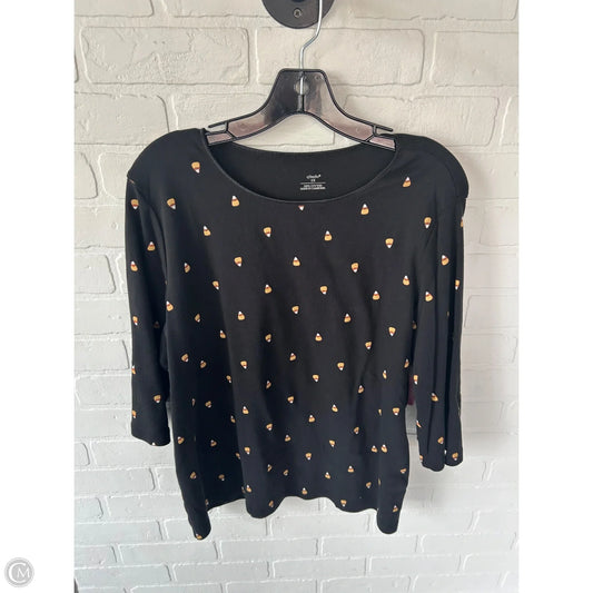 Top Short Sleeve By Cj Banks In Black & Yellow, Size: 1x