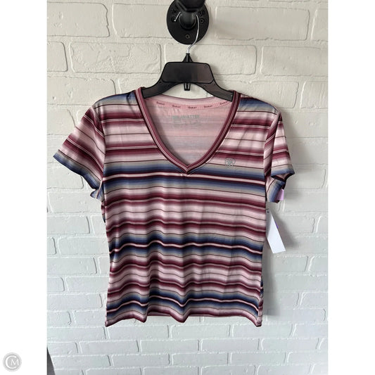 Athletic Top Short Sleeve By Ariat In Brown & Pink, Size: L