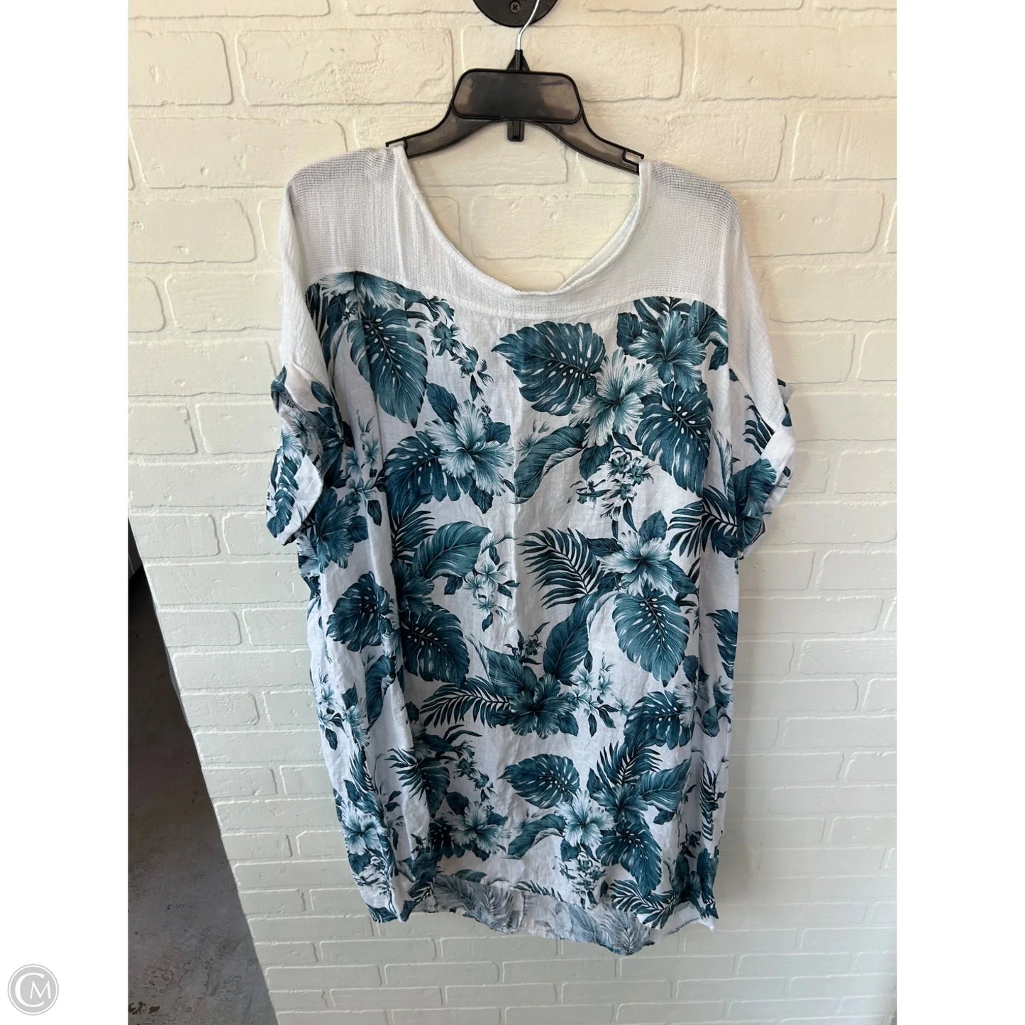 Dress Casual Midi By Cmc In Blue & White, Size: 3x