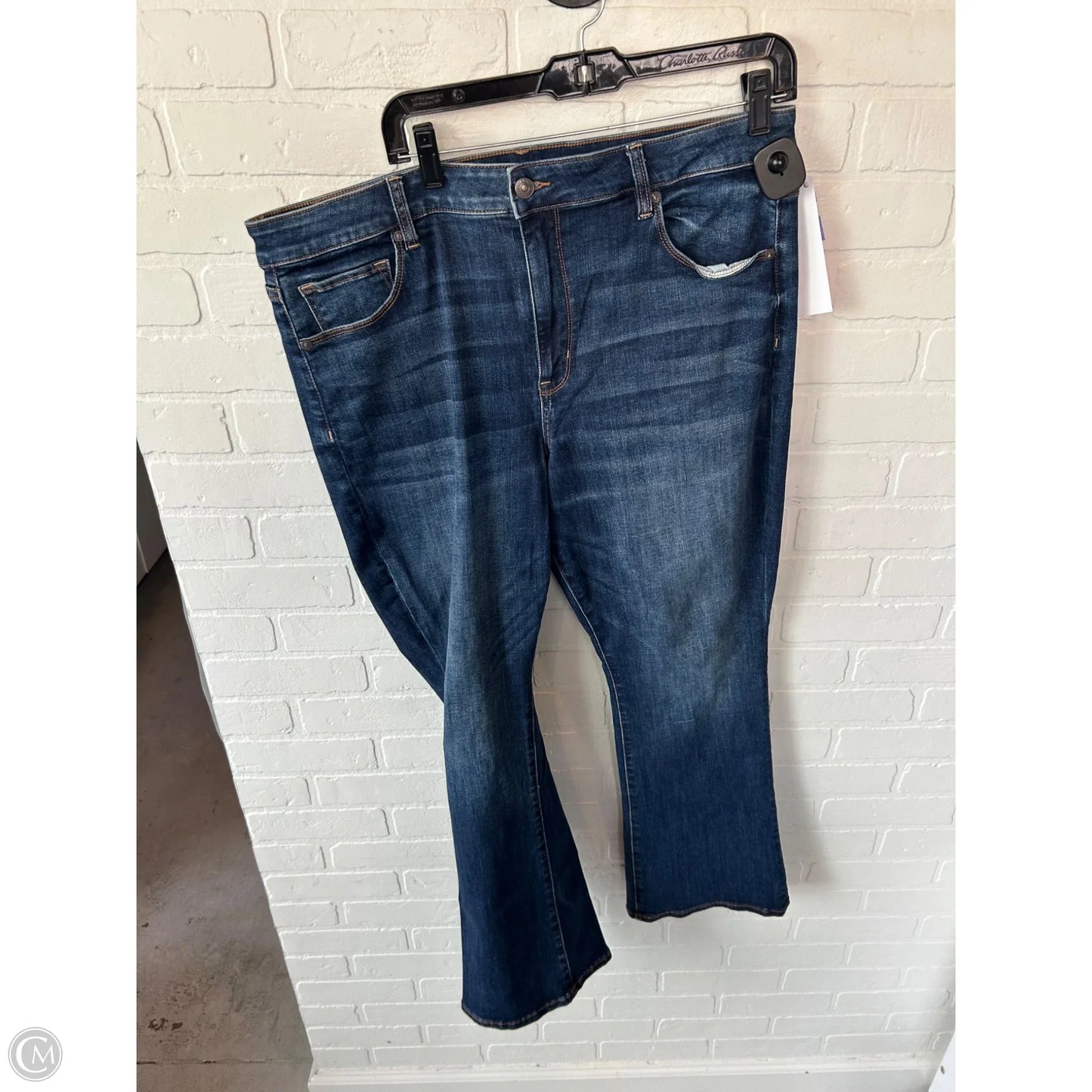 Jeans Skinny By American Eagle In Blue Denim, Size: 18