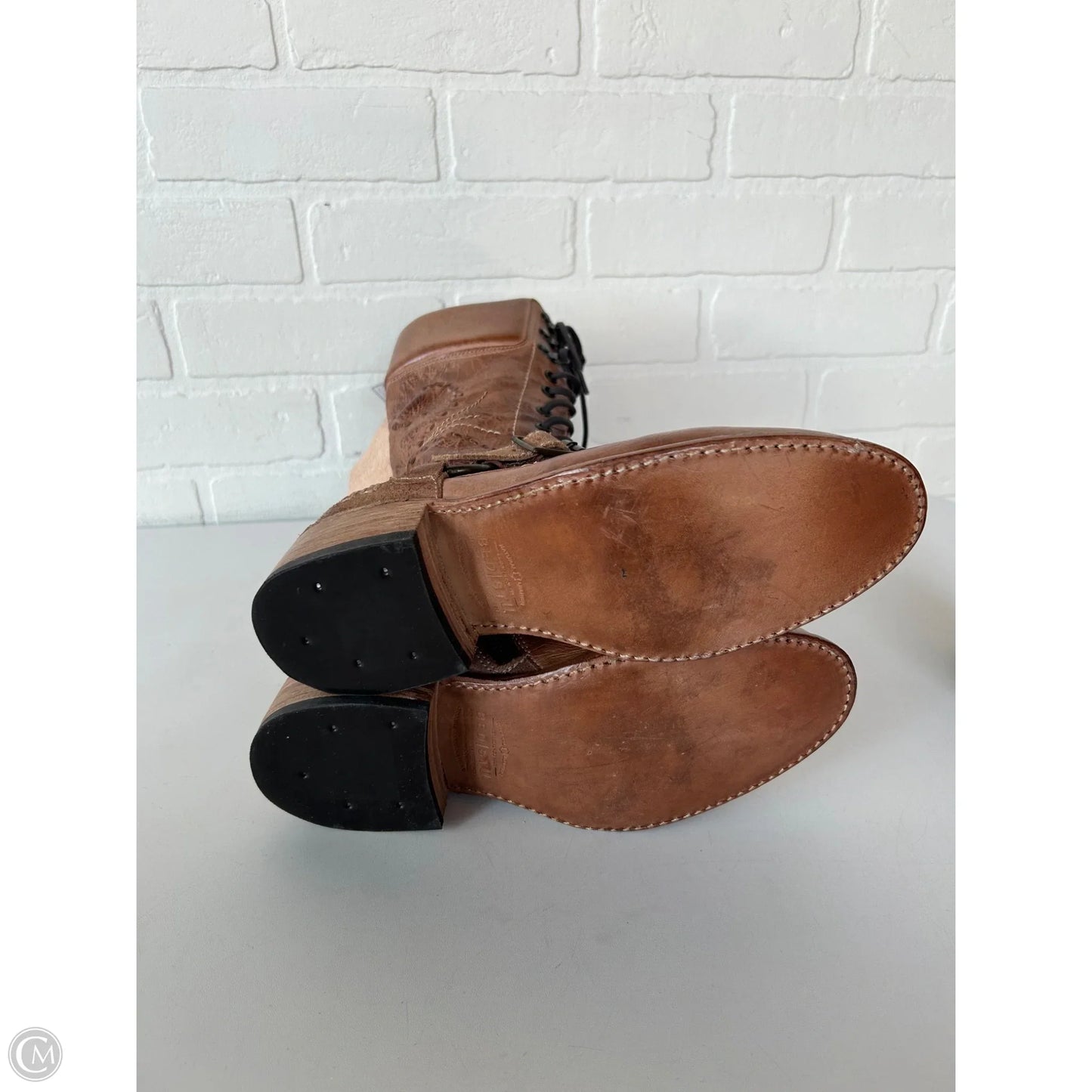 Boots Mid-calf Flats By Bed Stu In Brown, Size: 8