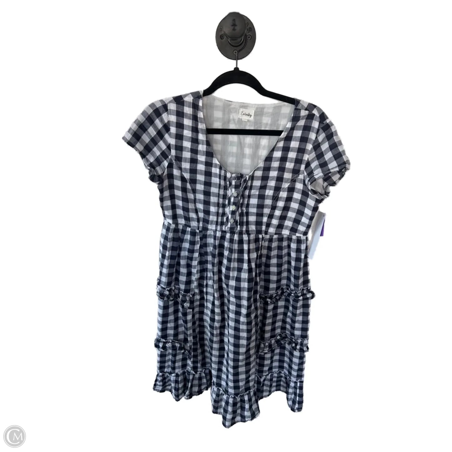 Dress Casual Midi By Cmc In Blue & White, Size: S