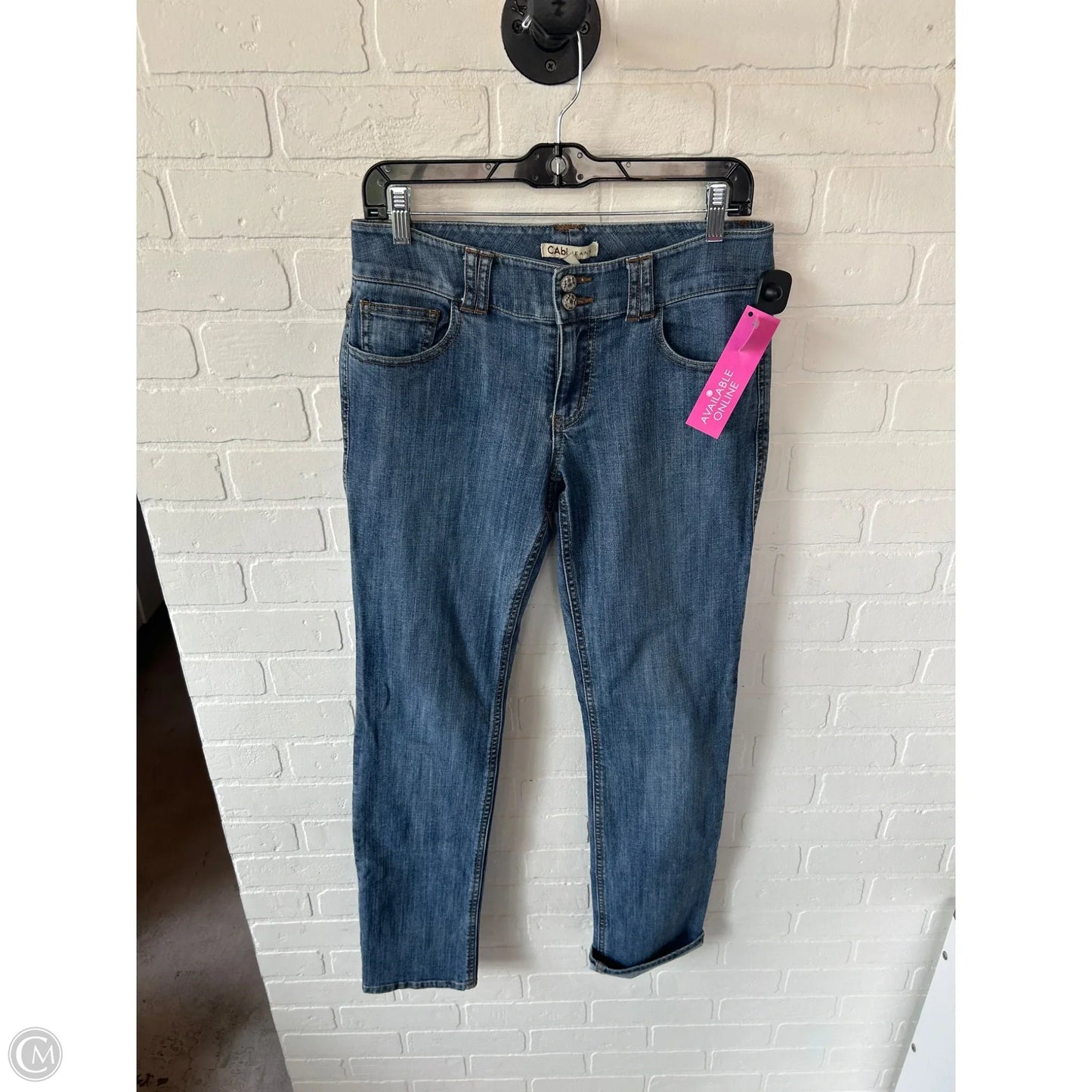 Jeans Straight By Cabi In Blue Denim, Size: 6
