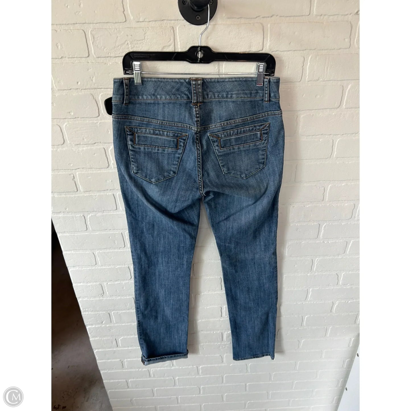 Jeans Straight By Cabi In Blue Denim, Size: 6