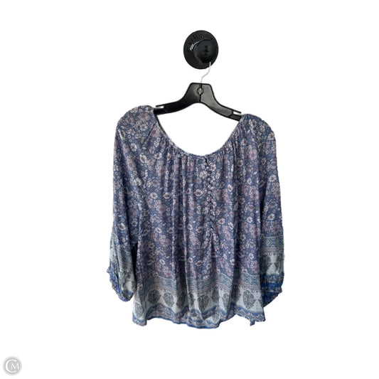 Top Long Sleeve By Cynthia Rowley In Blue & Purple, Size: 1x