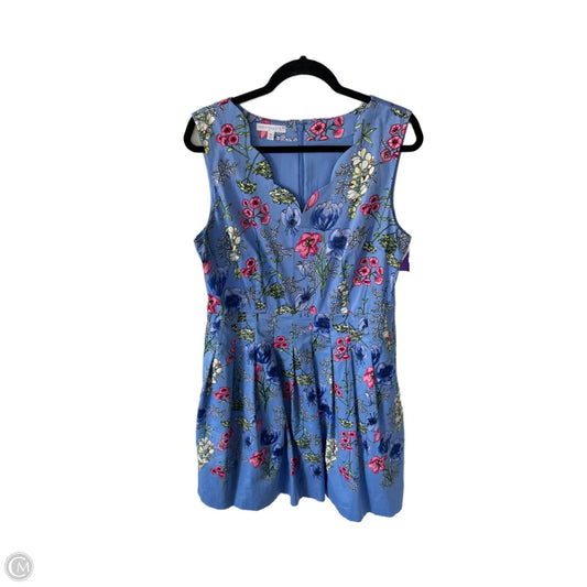 Dress Party Short By Talbots In Blue & Pink, Size: L