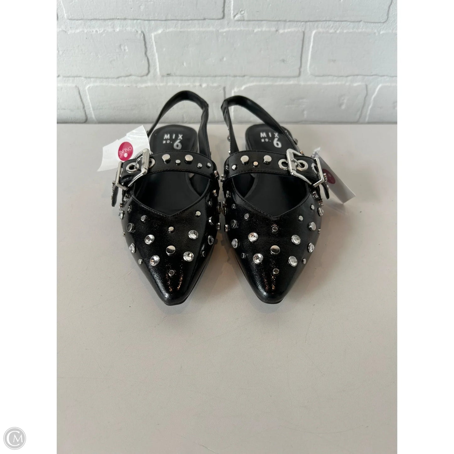 Shoes Flats By Mix No 6 In Black & Silver, Size: 7.5