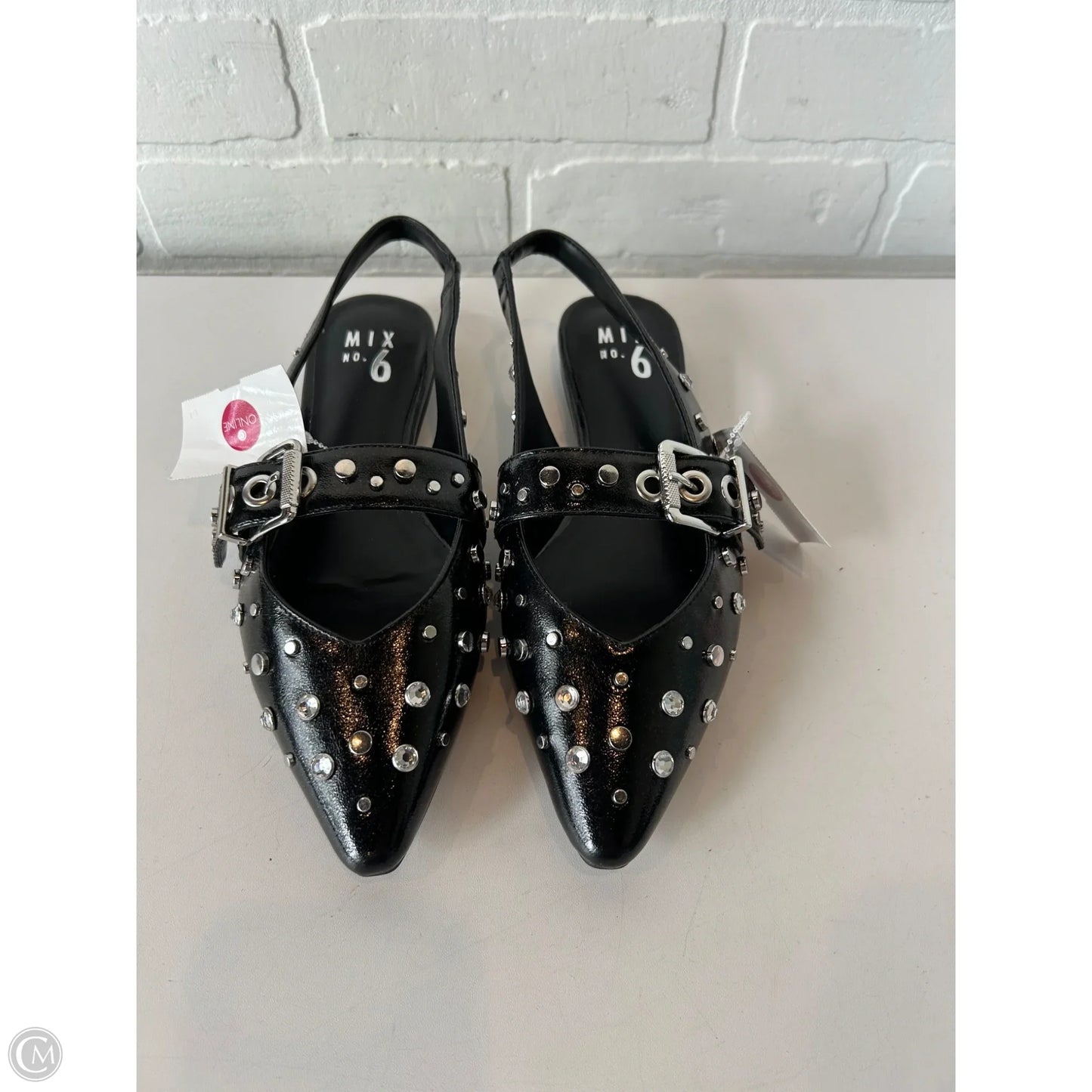 Shoes Flats By Mix No 6 In Black & Silver, Size: 7.5