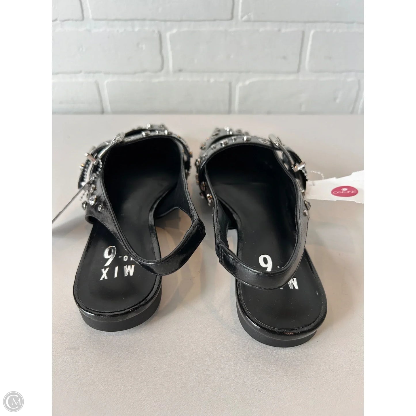 Shoes Flats By Mix No 6 In Black & Silver, Size: 7.5