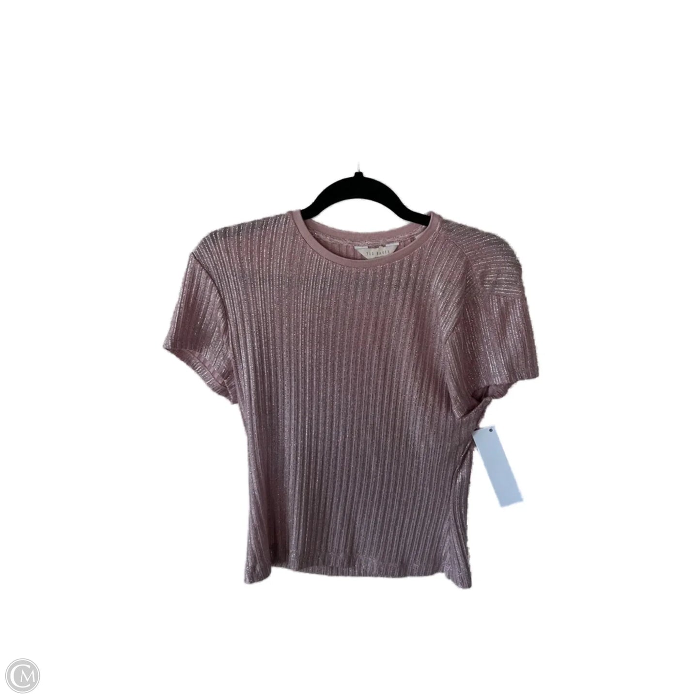 Top Short Sleeve By Ted Baker In Pink & Silver, Size: Xs
