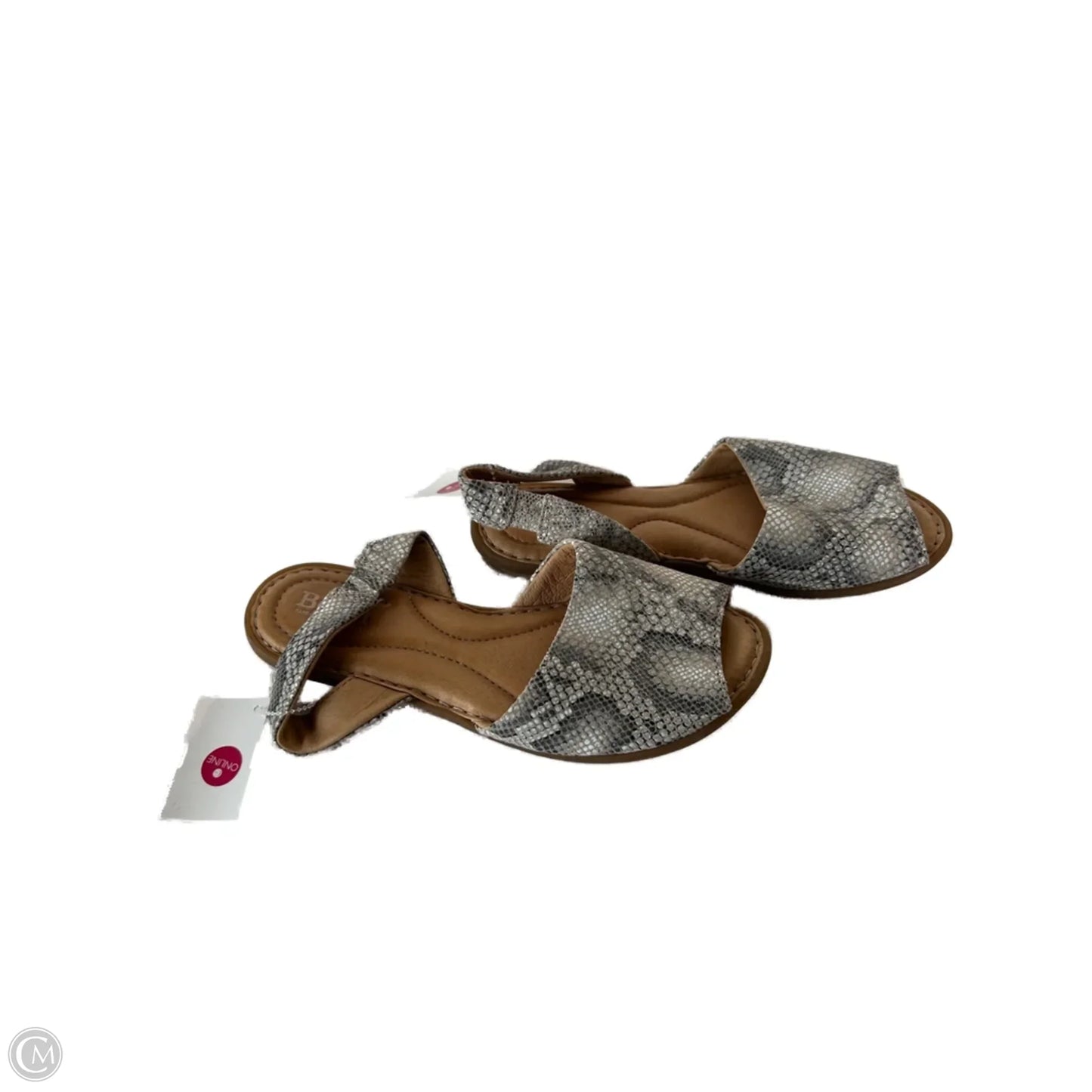 Sandals Flats By Born In Snakeskin Print, Size: 7