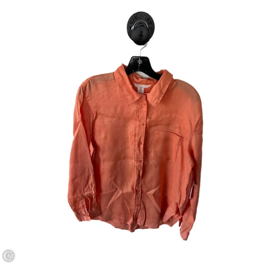 Top Long Sleeve By H&m In Orange, Size: M