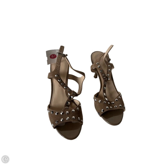 Sandals Heels Stiletto By Franco Sarto In Brown & Silver, Size: 7.5