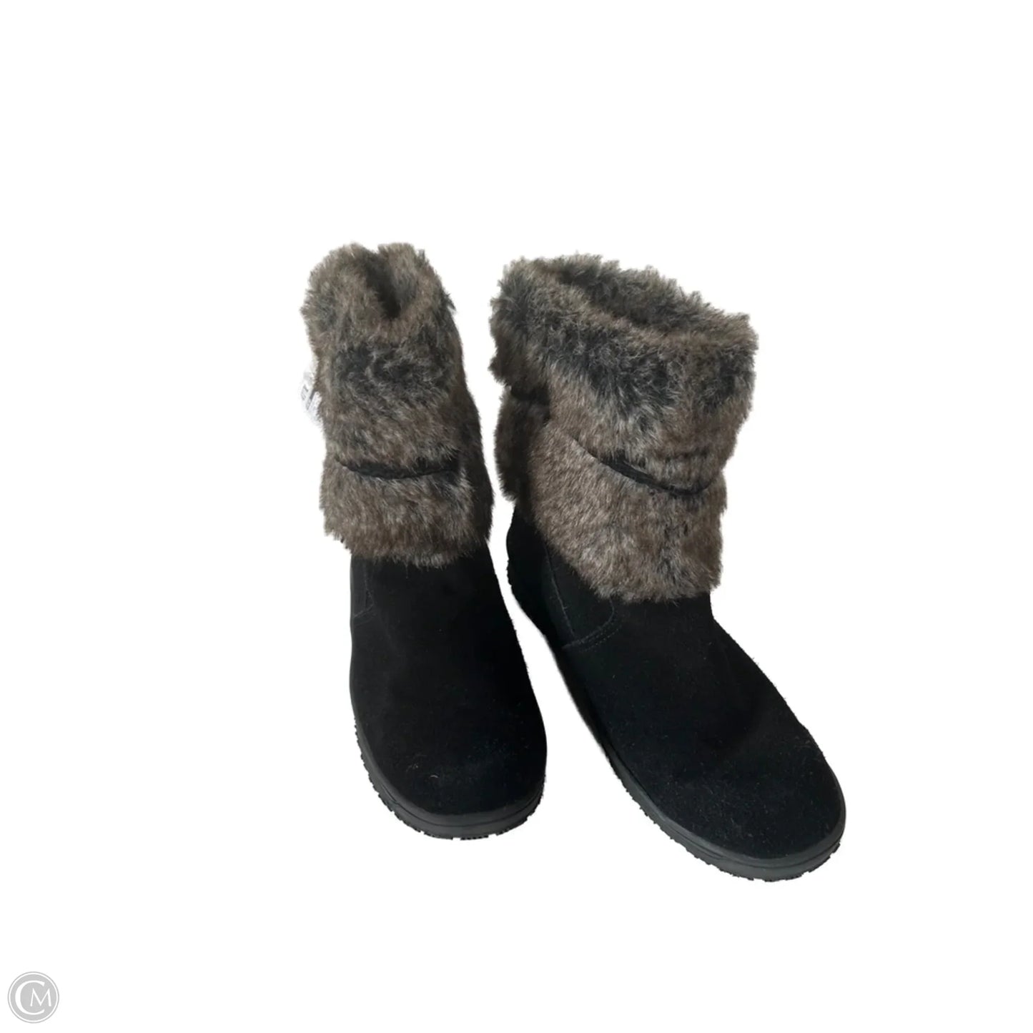 Boots Mid-calf Flats By Minnetonka In Black & Brown, Size: 10