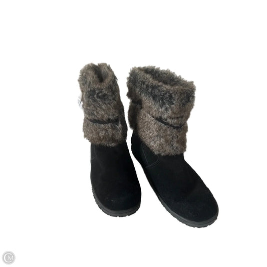 Boots Mid-calf Flats By Minnetonka In Black & Brown, Size: 10