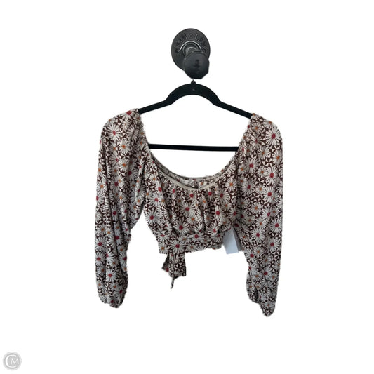 Top Long Sleeve By Altard State In Brown & Cream, Size: M