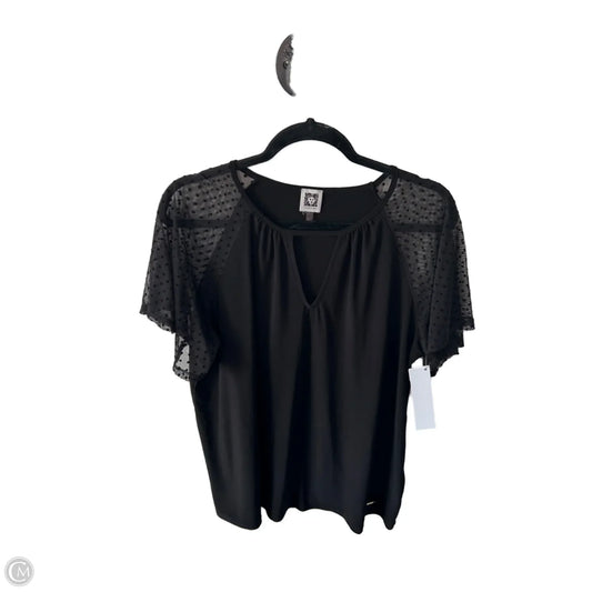 Top Short Sleeve By Anne Klein In Black, Size: 1x