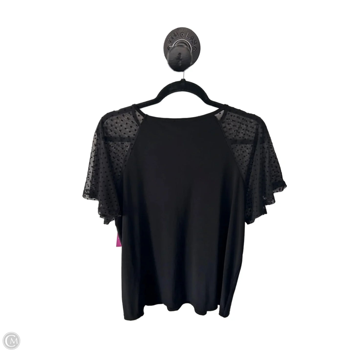 Top Short Sleeve By Anne Klein In Black, Size: 1x