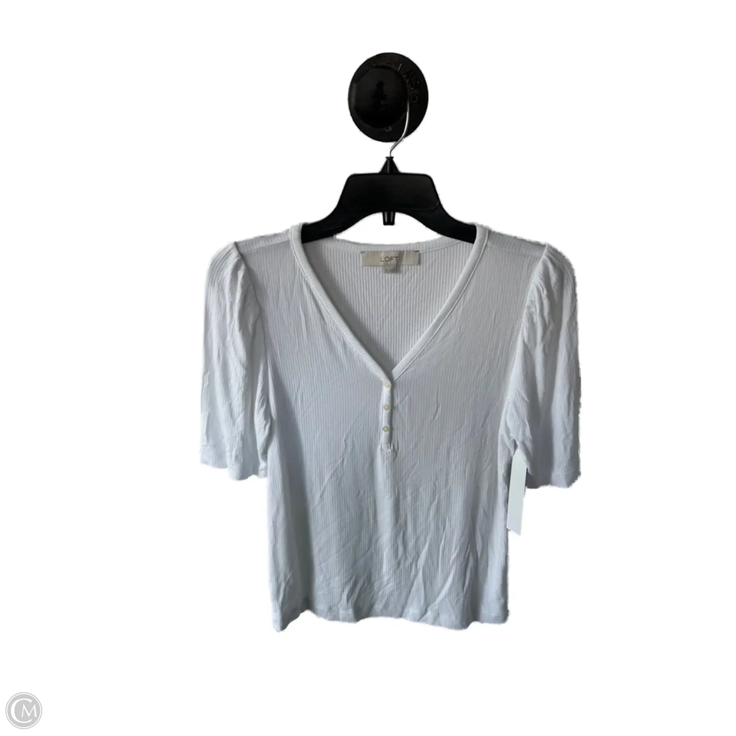 Top Short Sleeve By Loft In Navy, Size: M