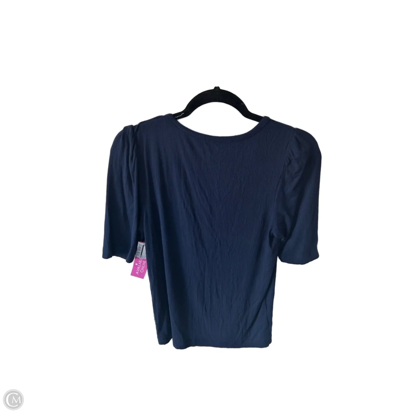 Top Short Sleeve By Loft In Navy, Size: M