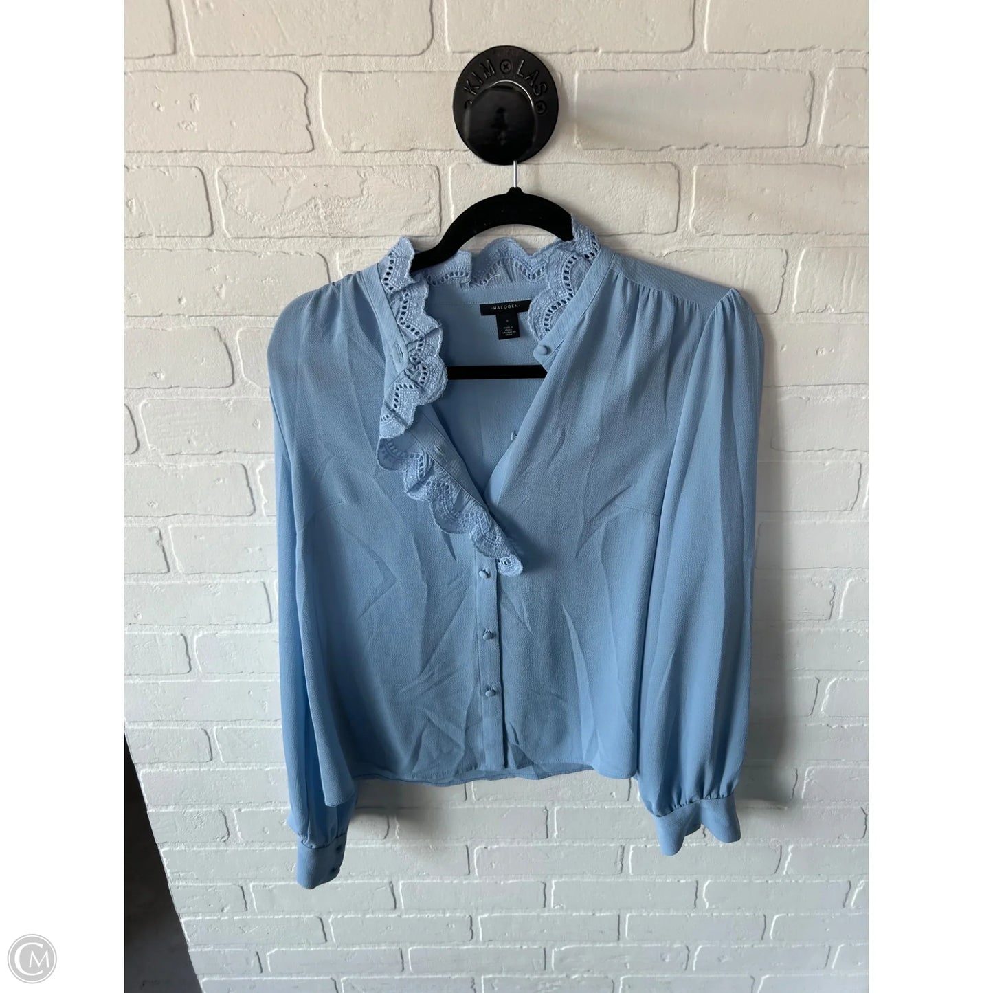 Top Long Sleeve By Halogen In Blue, Size: S
