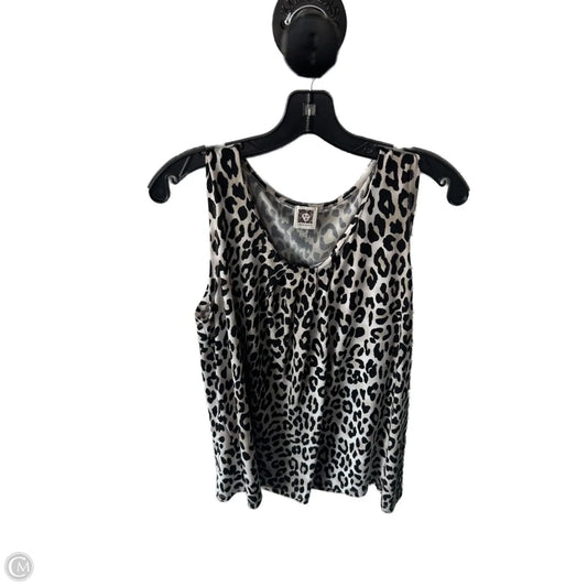 Top Sleeveless By Anne Klein In Black & Tan, Size: M