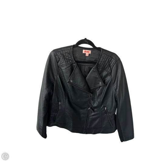 Jacket Moto By Evri In Black, Size: Xxl