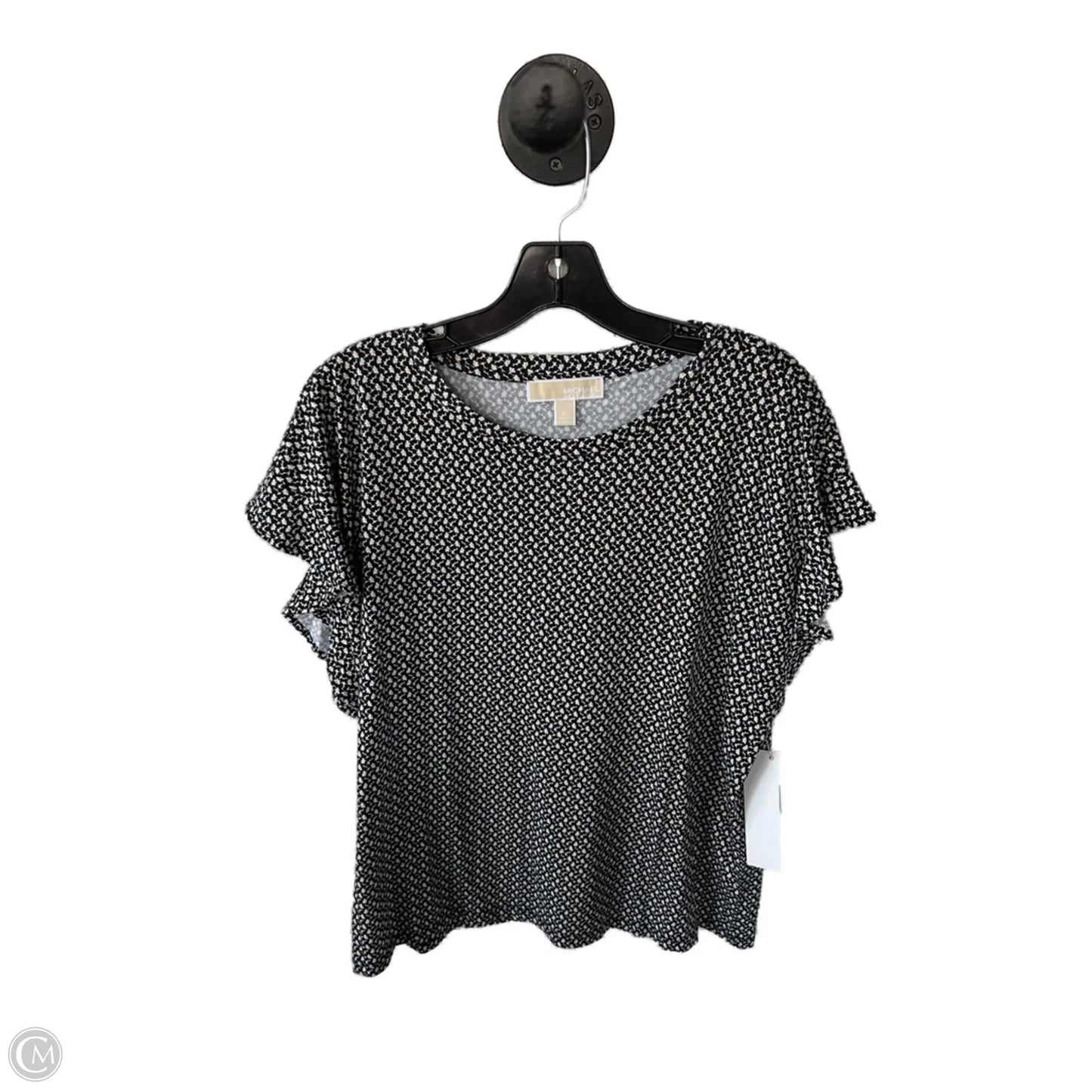 Top Short Sleeve By Michael By Michael Kors In Black & Yellow, Size: Xl