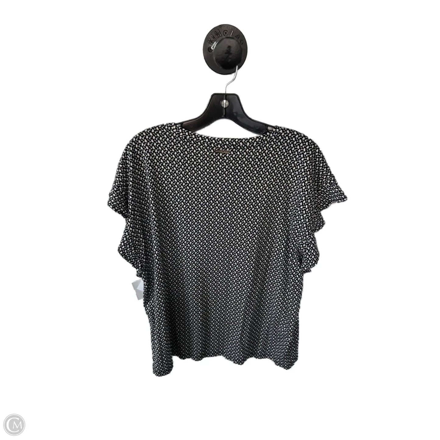 Top Short Sleeve By Michael By Michael Kors In Black & Yellow, Size: Xl