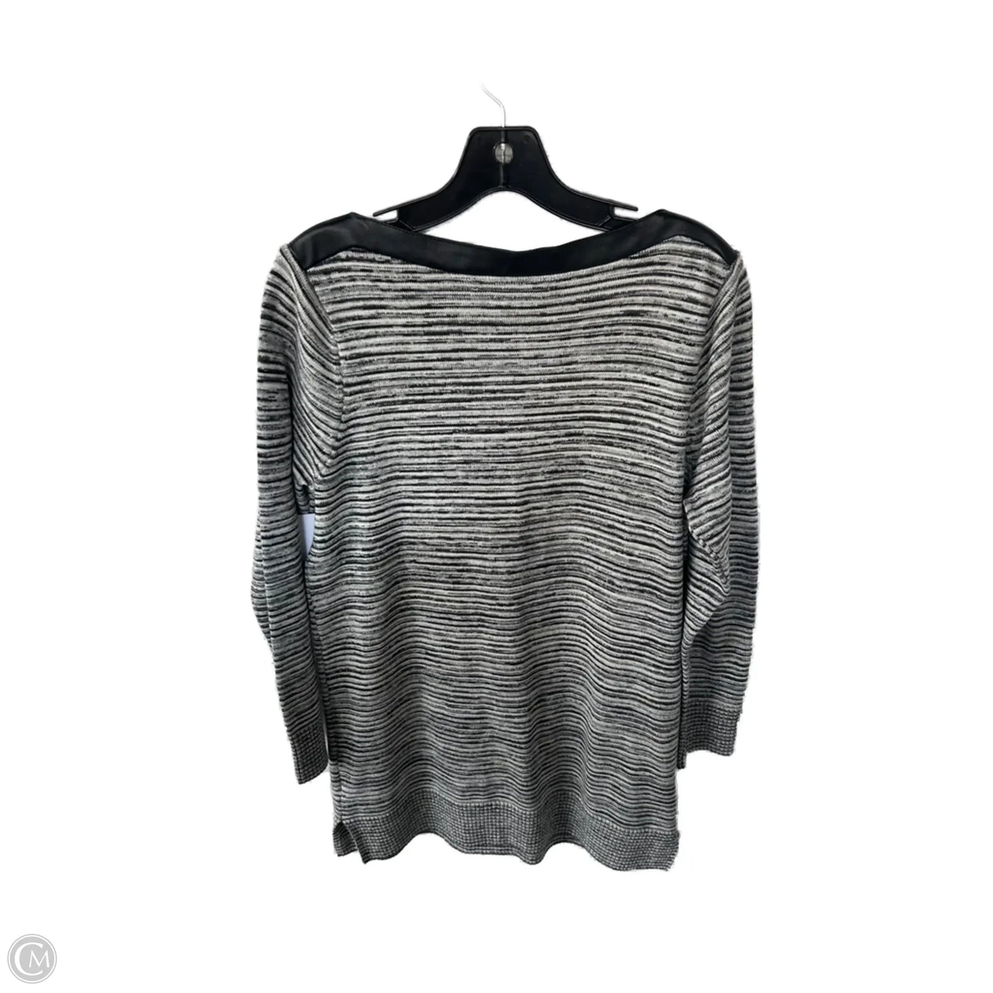 Dress Sweater By Jeanne Pierre In Black & White, Size: M