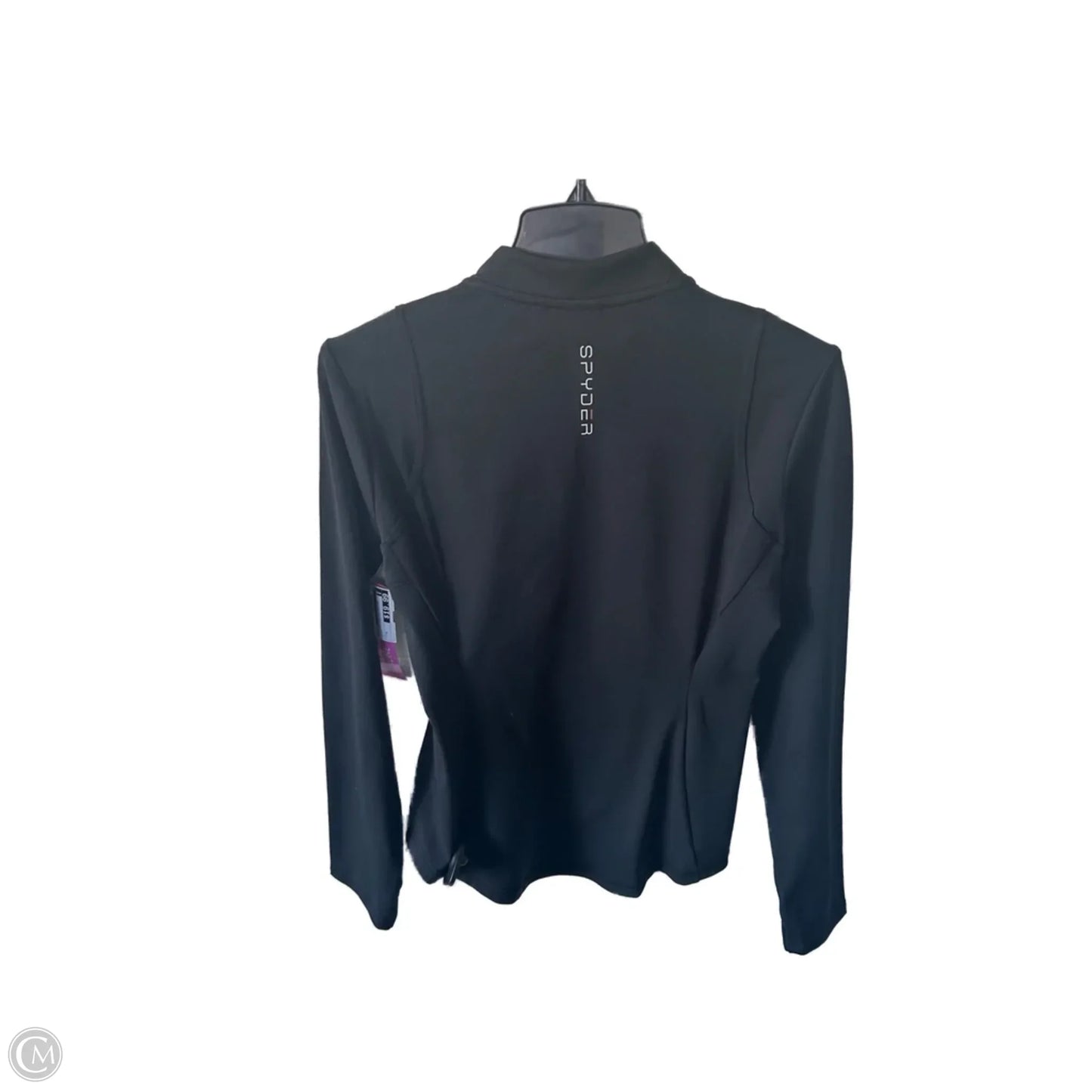 Athletic Top Long Sleeve Collar By Spyder In Black, Size: M