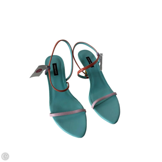 Sandals Heels Stiletto By Nine West In Blue & Orange, Size: 9.5