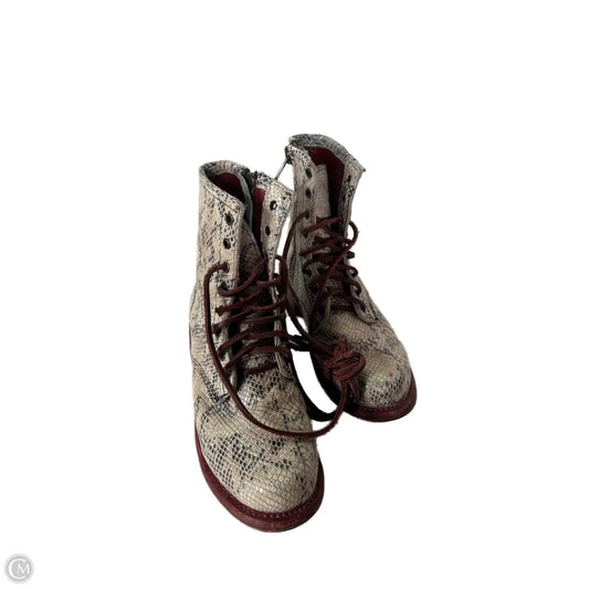 Boots Mid-calf Flats By Free People In Snakeskin Print, Size: 8